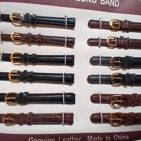 Lot of 12 Genuine Leather Finest Extra Long Bands Brown, Black Texture -… - Picture 2 of 5